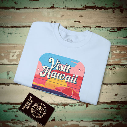Retro Visit Hawaii Crewneck Light Blue / S