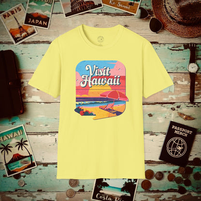 Retro Visit Hawaii T-Shirt Cornsilk / S