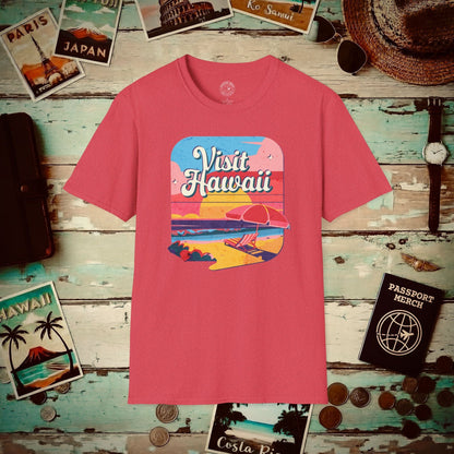 Retro Visit Hawaii T-Shirt Heather Red / S