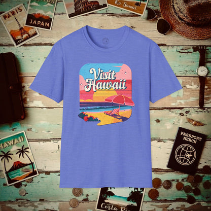Retro Visit Hawaii T-Shirt Heather Royal / S