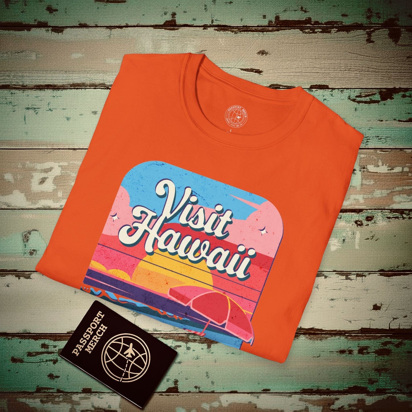 Retro Visit Hawaii T-Shirt Orange / S