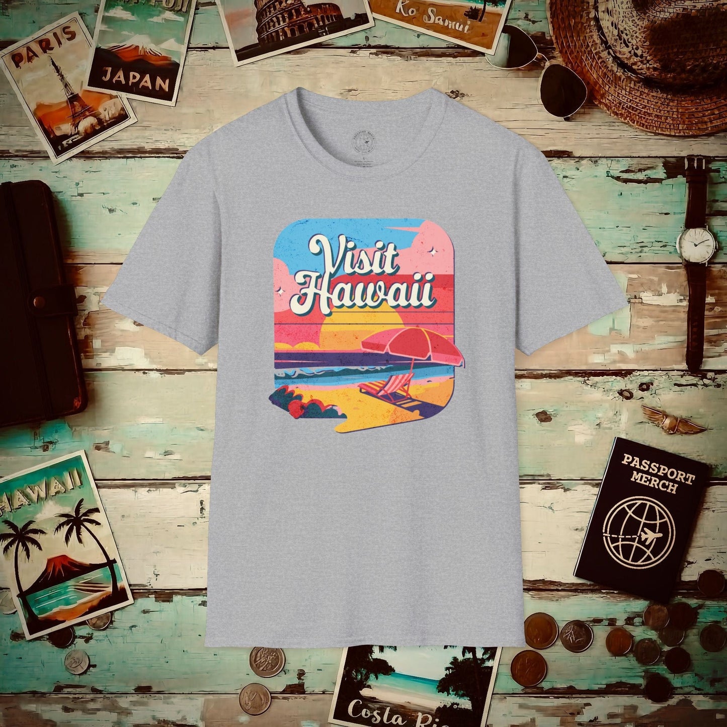 Retro Visit Hawaii T-Shirt Sport Grey / S