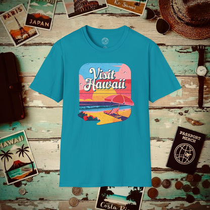 Retro Visit Hawaii T-Shirt Tropical Blue / S