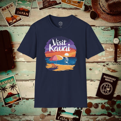 Retro Visit Kauai Hawaii T-Shirt Navy / S