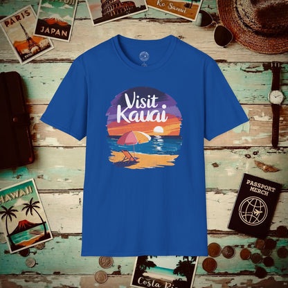 Retro Visit Kauai Hawaii T-Shirt Royal / S
