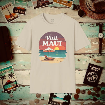 Retro Visit Maui Hawaii T-Shirt Sand / S