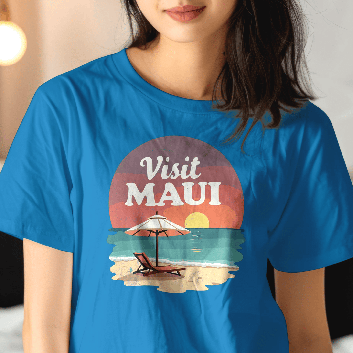 Retro Visit Maui Hawaii T-Shirt Sapphire / S