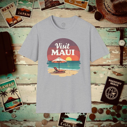 Retro Visit Maui Hawaii T-Shirt Sport Grey / S