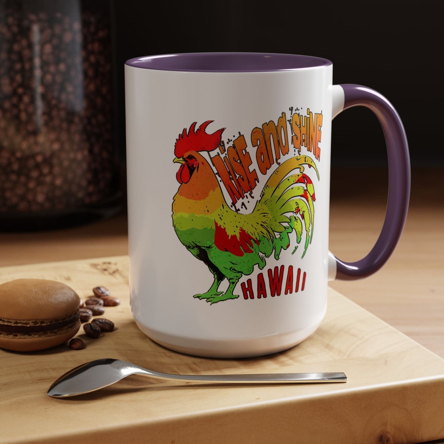Rise and Shine Rooster, Hawaii 15oz Mug Purple / 15oz