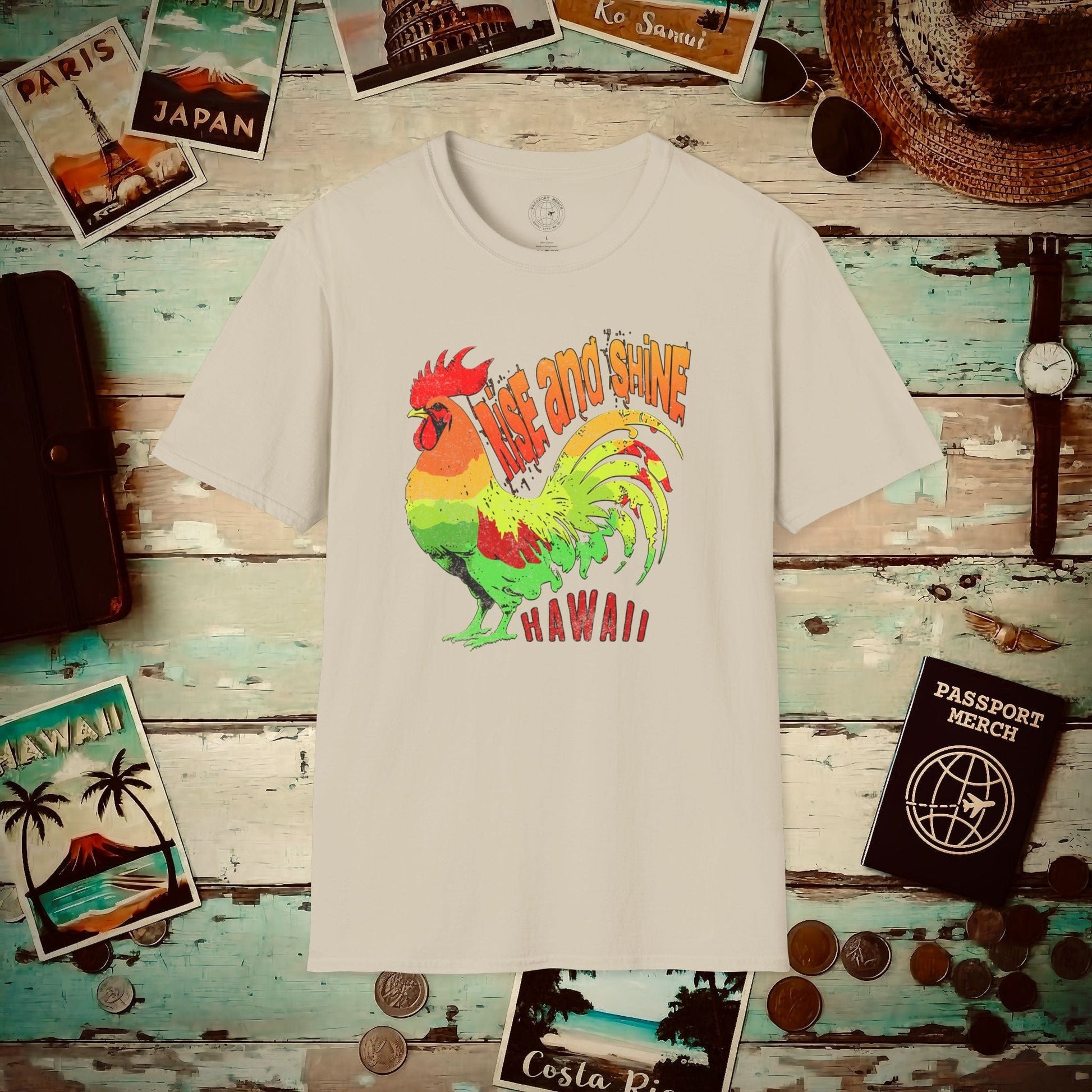 Rise and Shine Rooster, Hawaii T-Shirt Sand / S