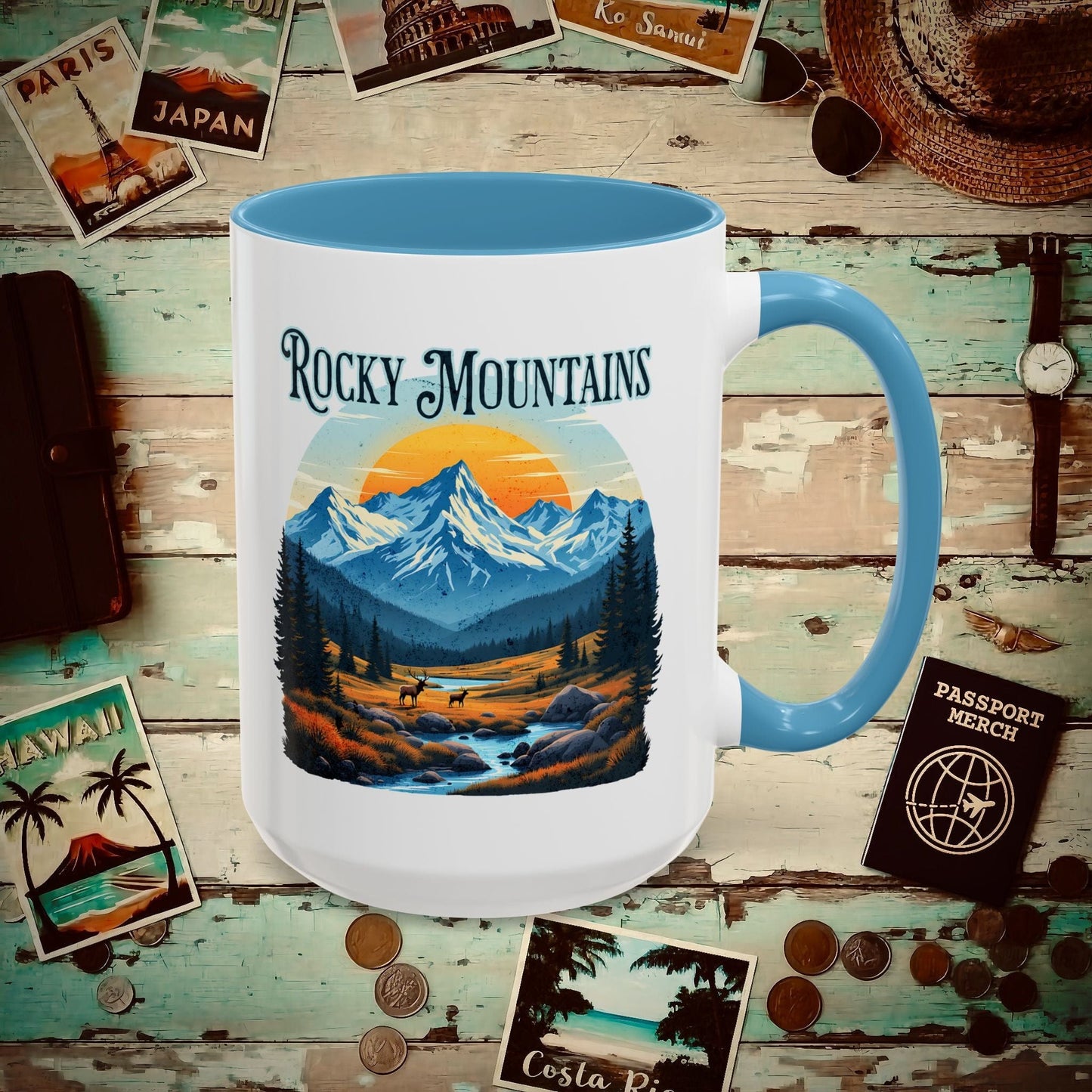 Rocky Mountains, Colorado 15oz Mug Light Blue / 15oz