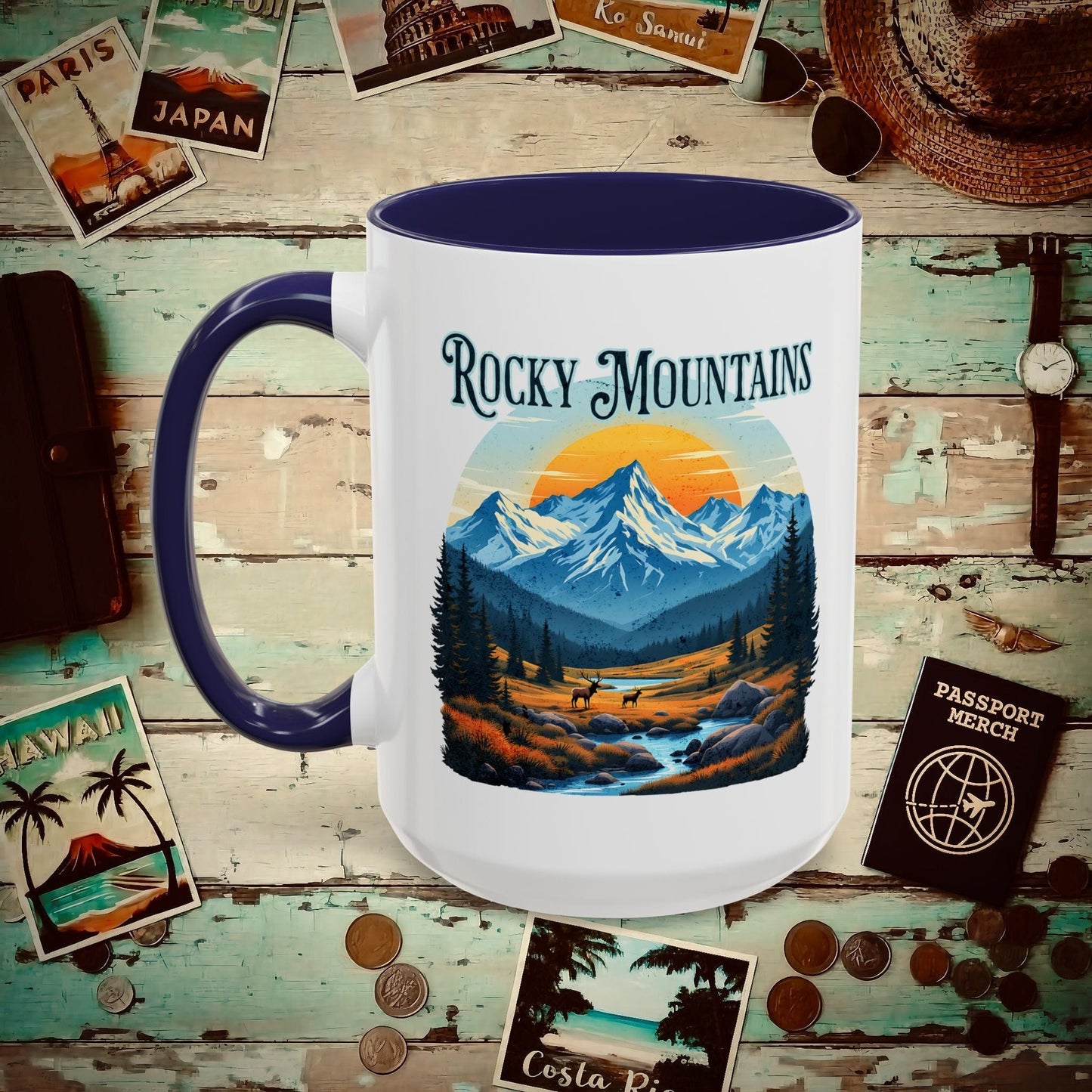 Rocky Mountains, Colorado 15oz Mug Navy / 15oz