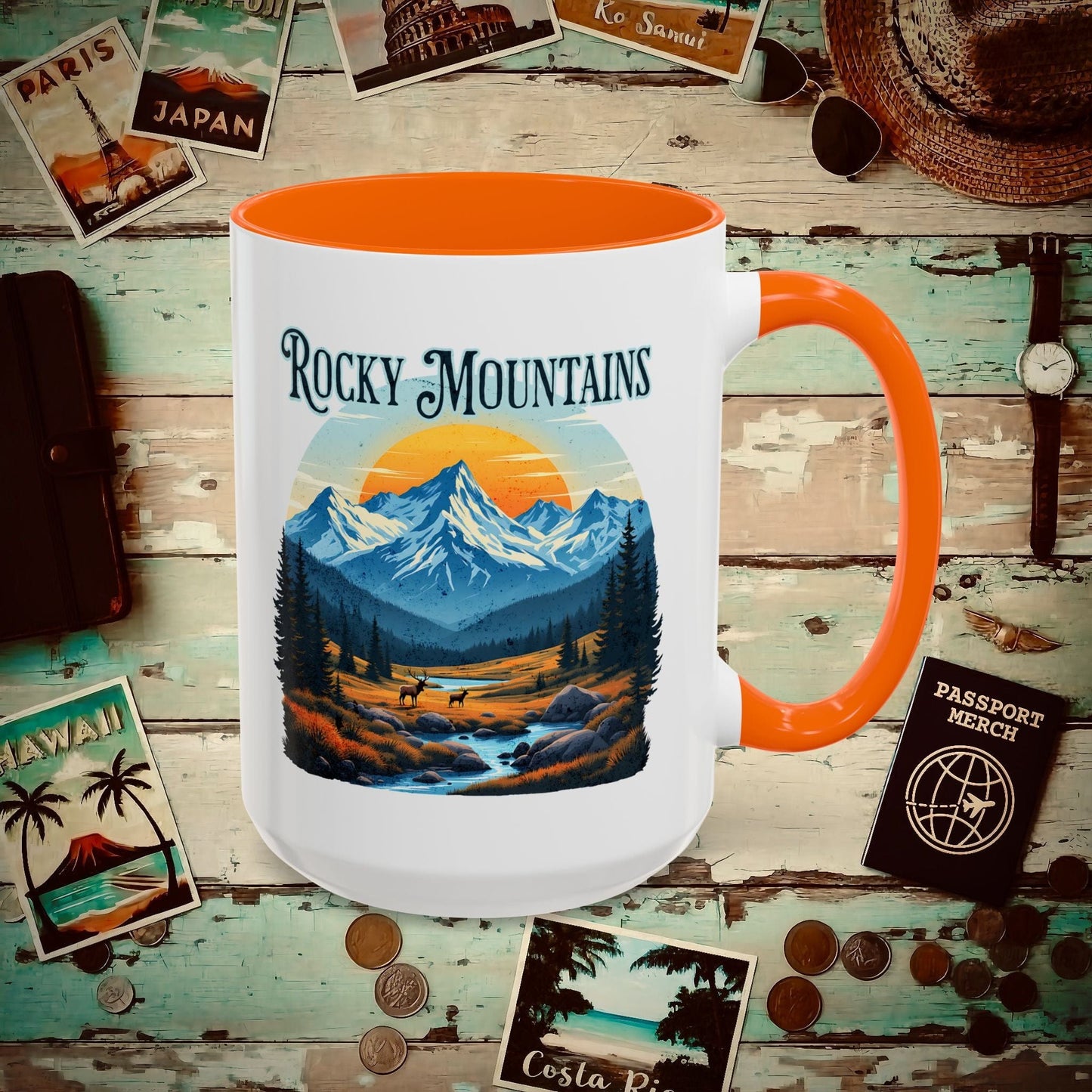 Rocky Mountains, Colorado 15oz Mug Orange / 15oz