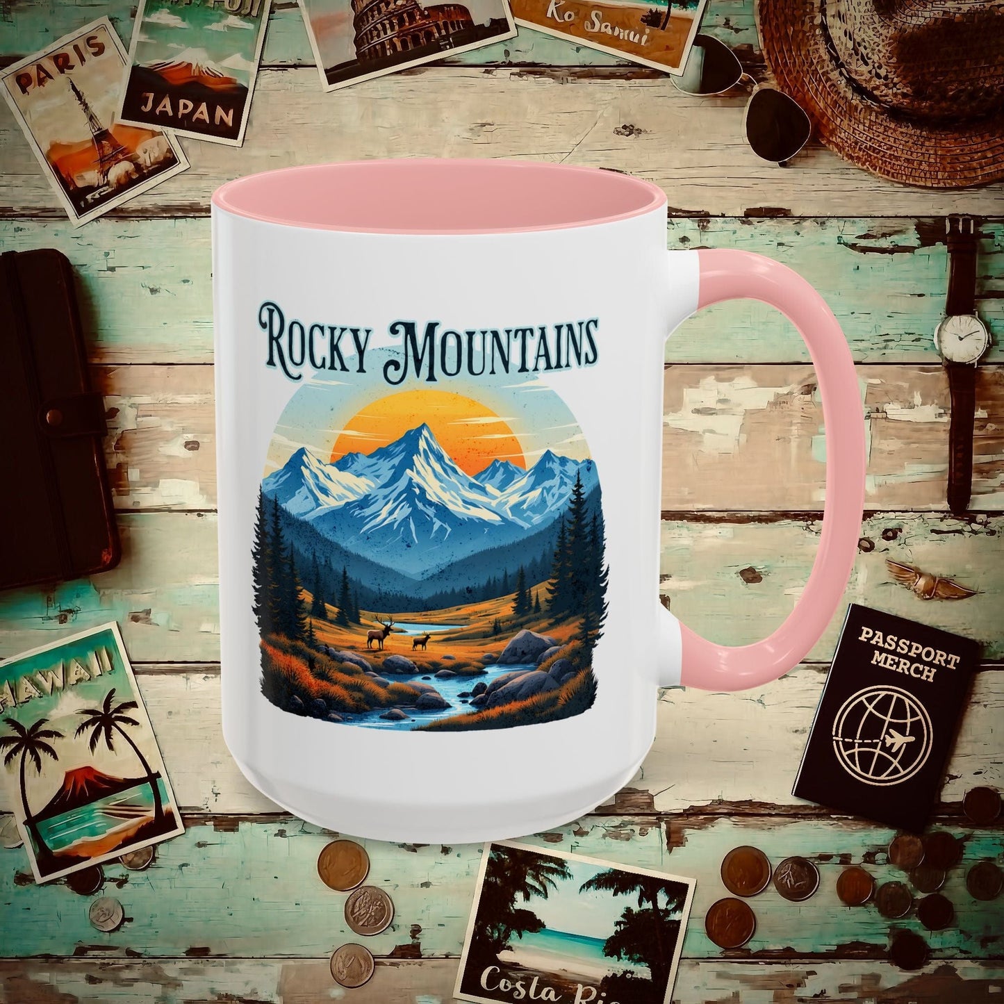Rocky Mountains, Colorado 15oz Mug Pink / 15oz