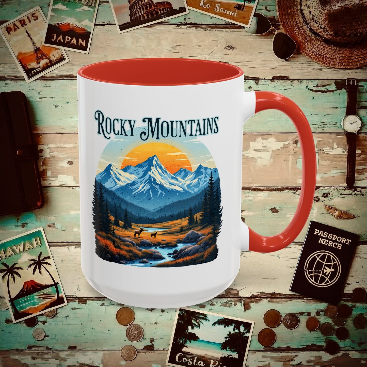 Rocky Mountains, Colorado 15oz Mug Red / 15oz