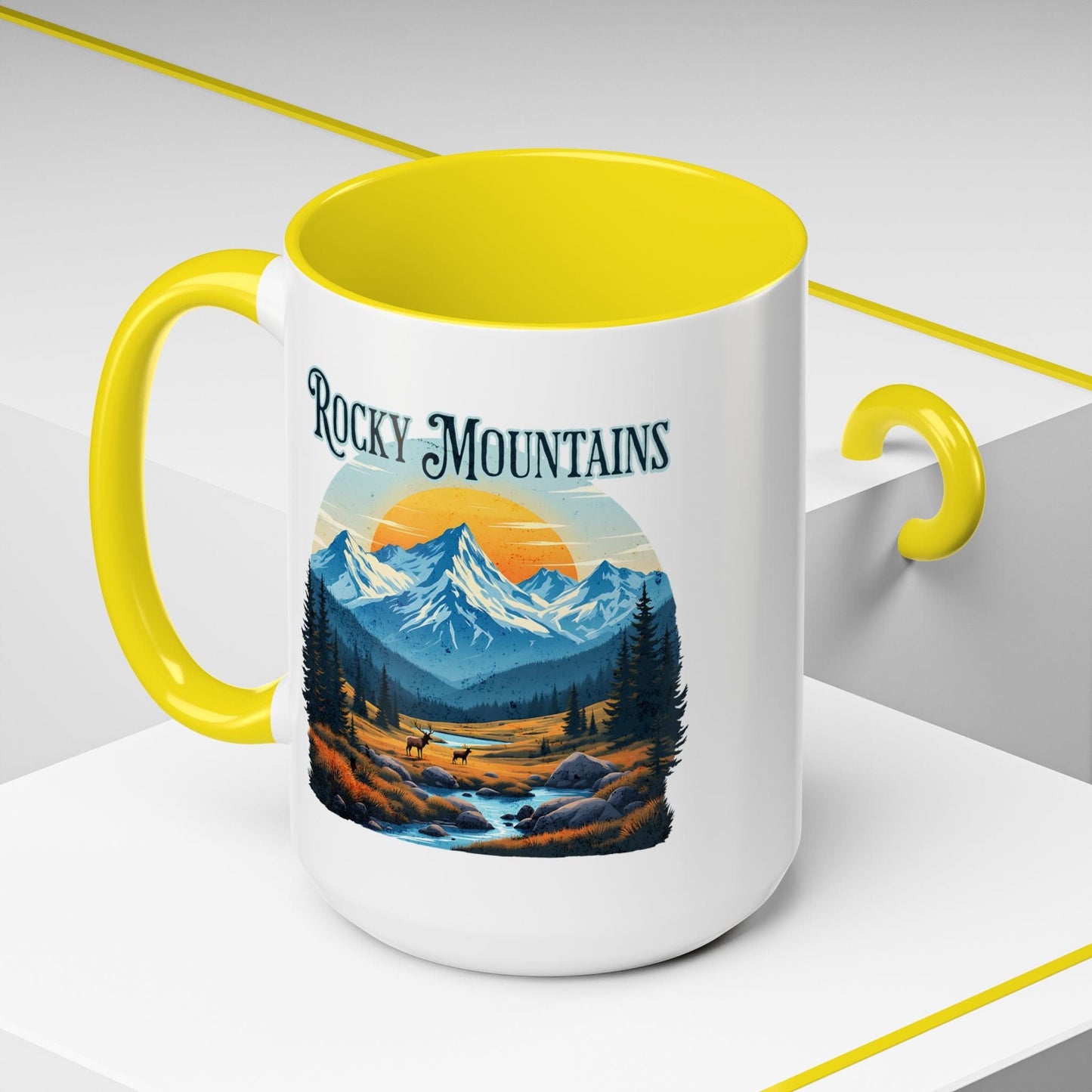 Rocky Mountains, Colorado 15oz Mug Yellow / 15oz