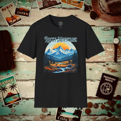 Rocky Mountains, Colorado T-Shirt Black / S