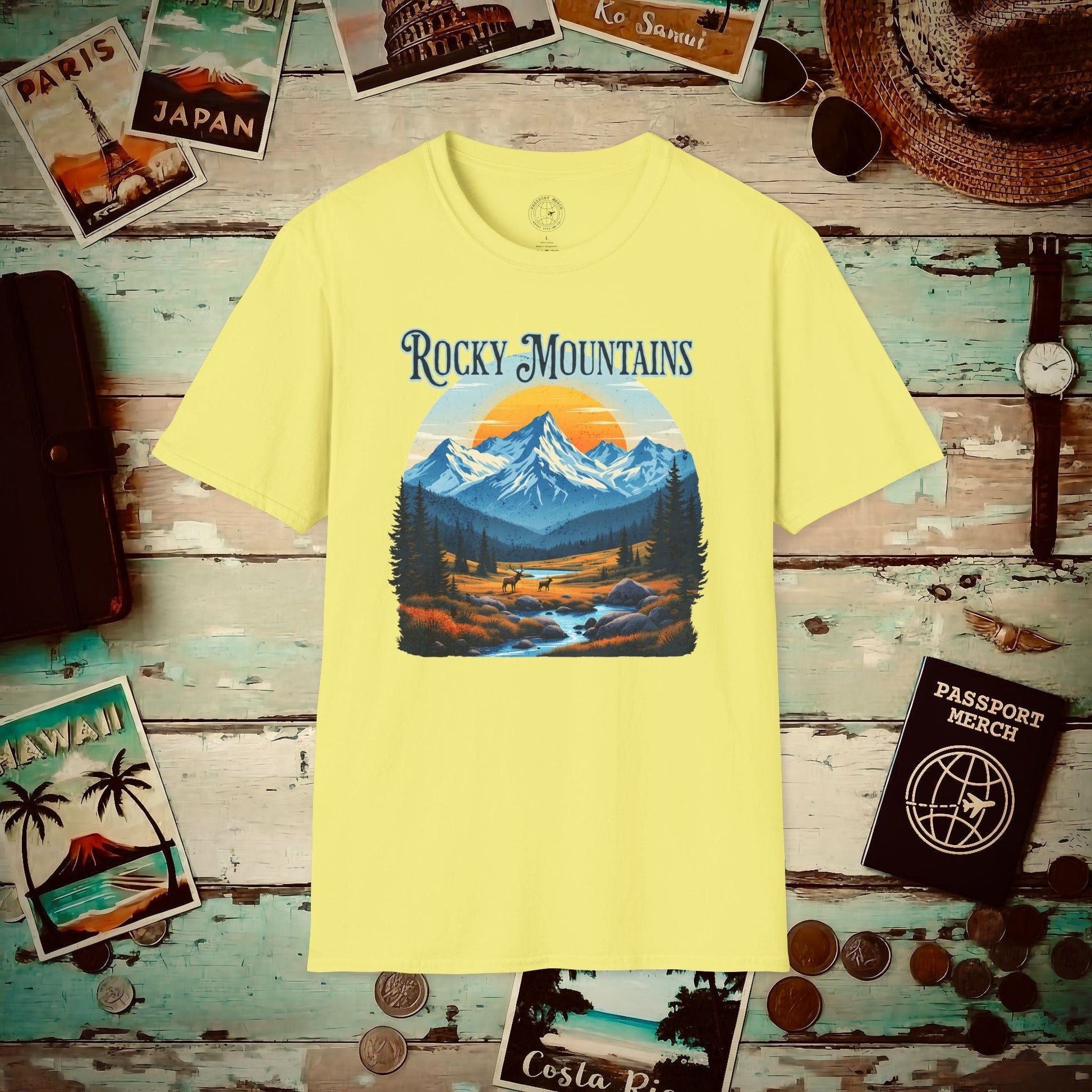 Rocky Mountains, Colorado T-Shirt Cornsilk / S