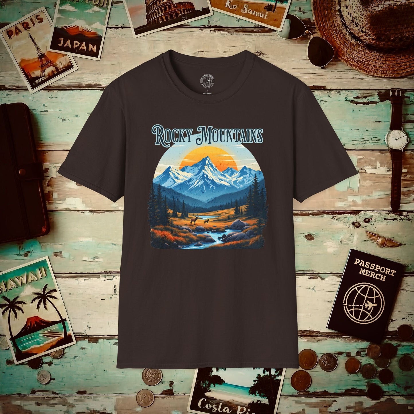 Rocky Mountains, Colorado T-Shirt Dark Chocolate / S