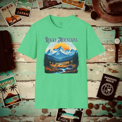 Rocky Mountains, Colorado T-Shirt Heather Irish Green / S