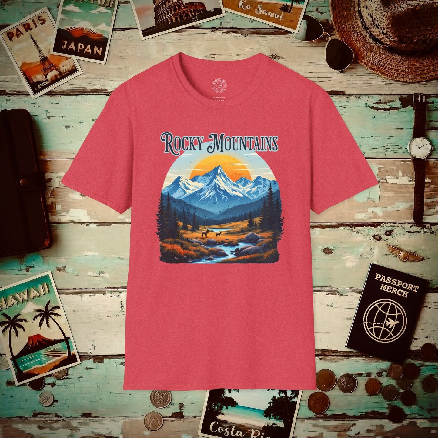Rocky Mountains, Colorado T-Shirt Heather Red / S
