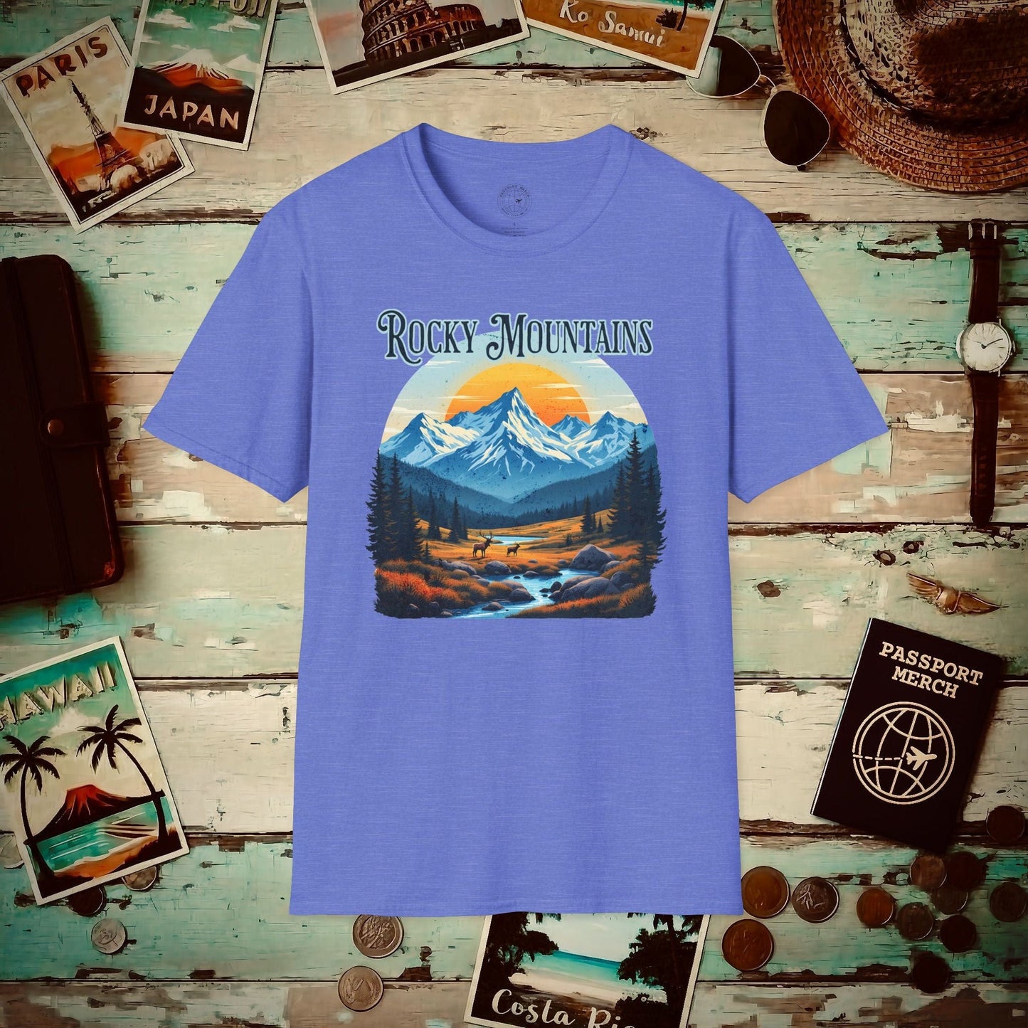 Rocky Mountains, Colorado T-Shirt Heather Royal / S