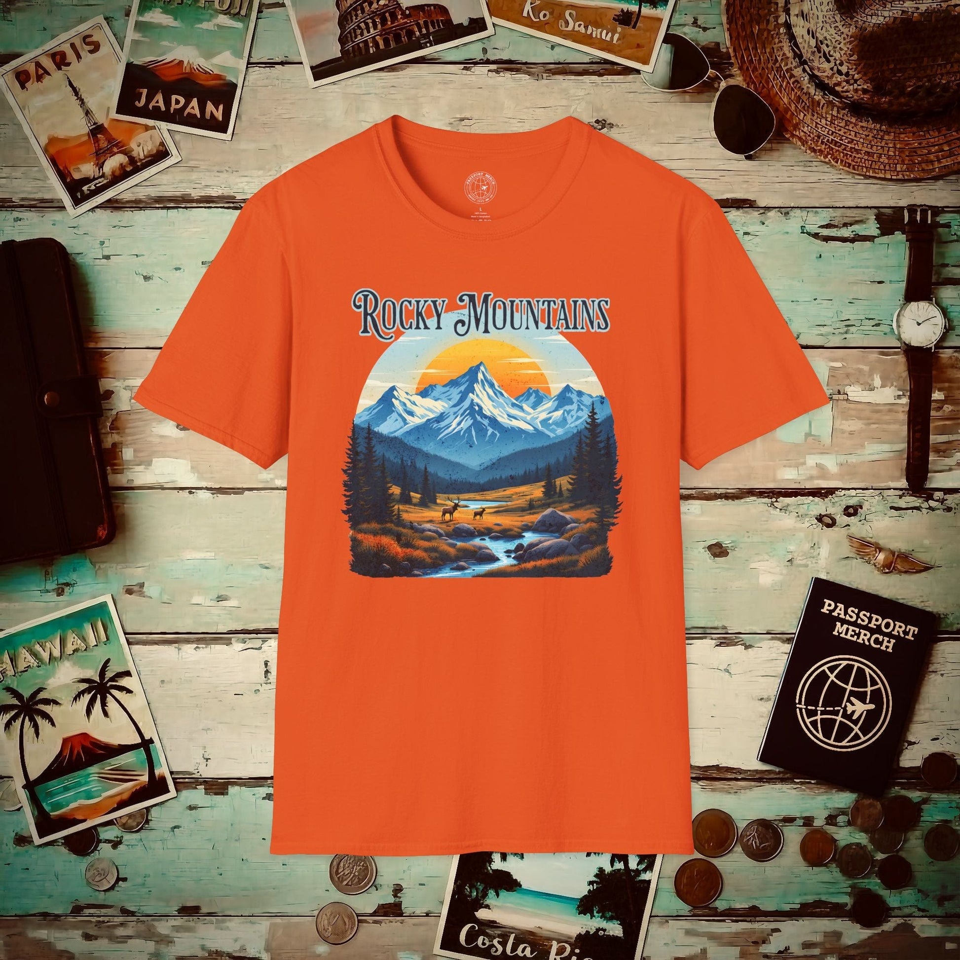 Rocky Mountains, Colorado T-Shirt Orange / S