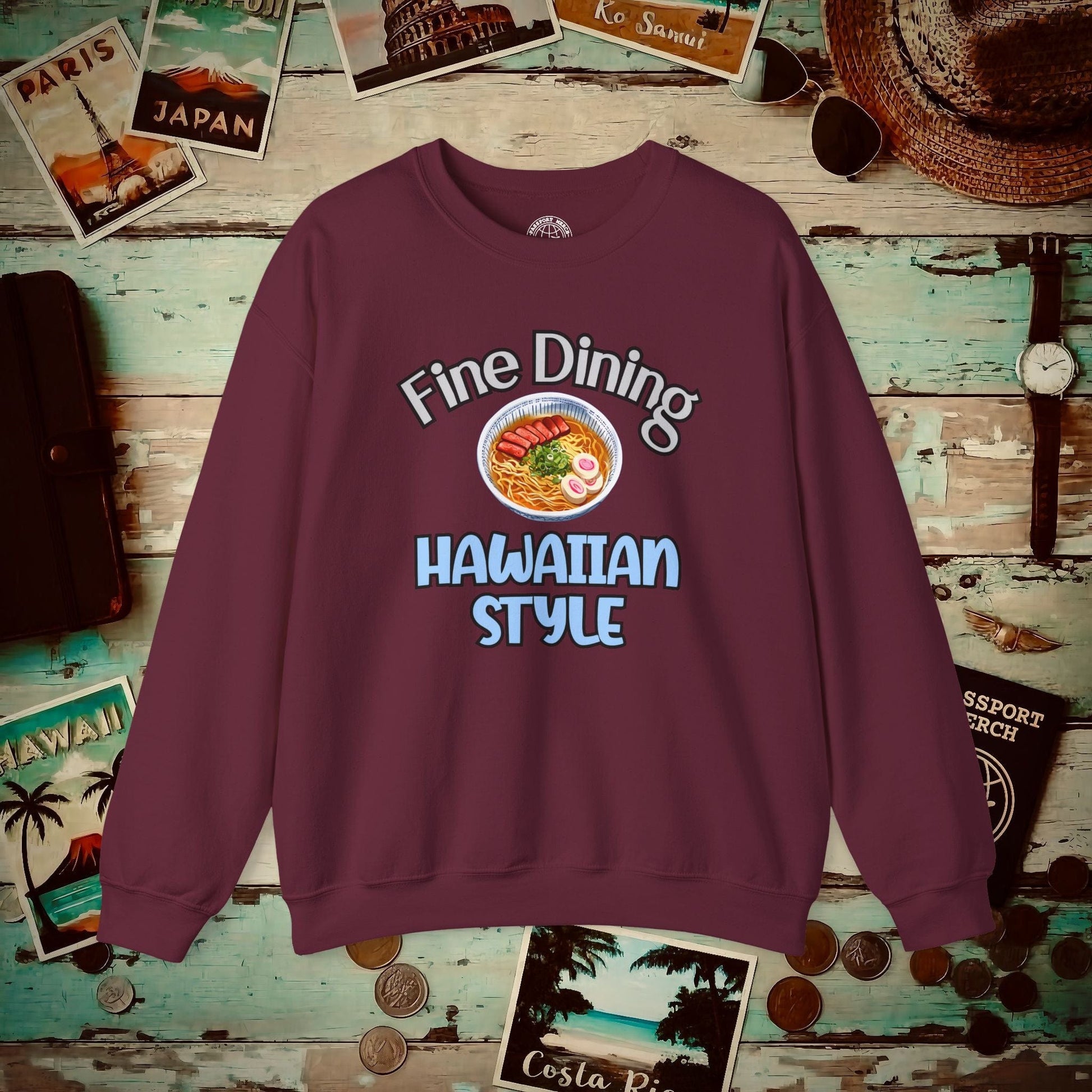 Saimin Fine Dining Hawaiian Style Crewneck Maroon / S