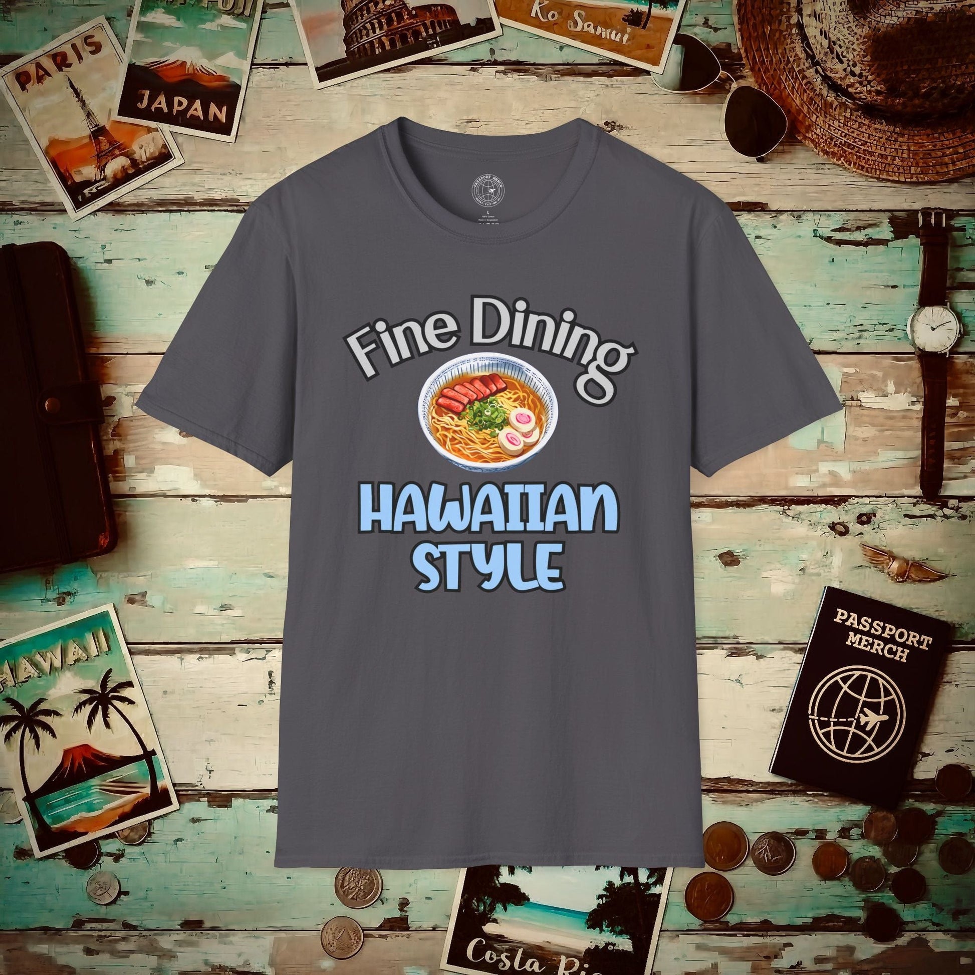 Saimin Fine Dining Hawaiian Style T-Shirt Charcoal / S