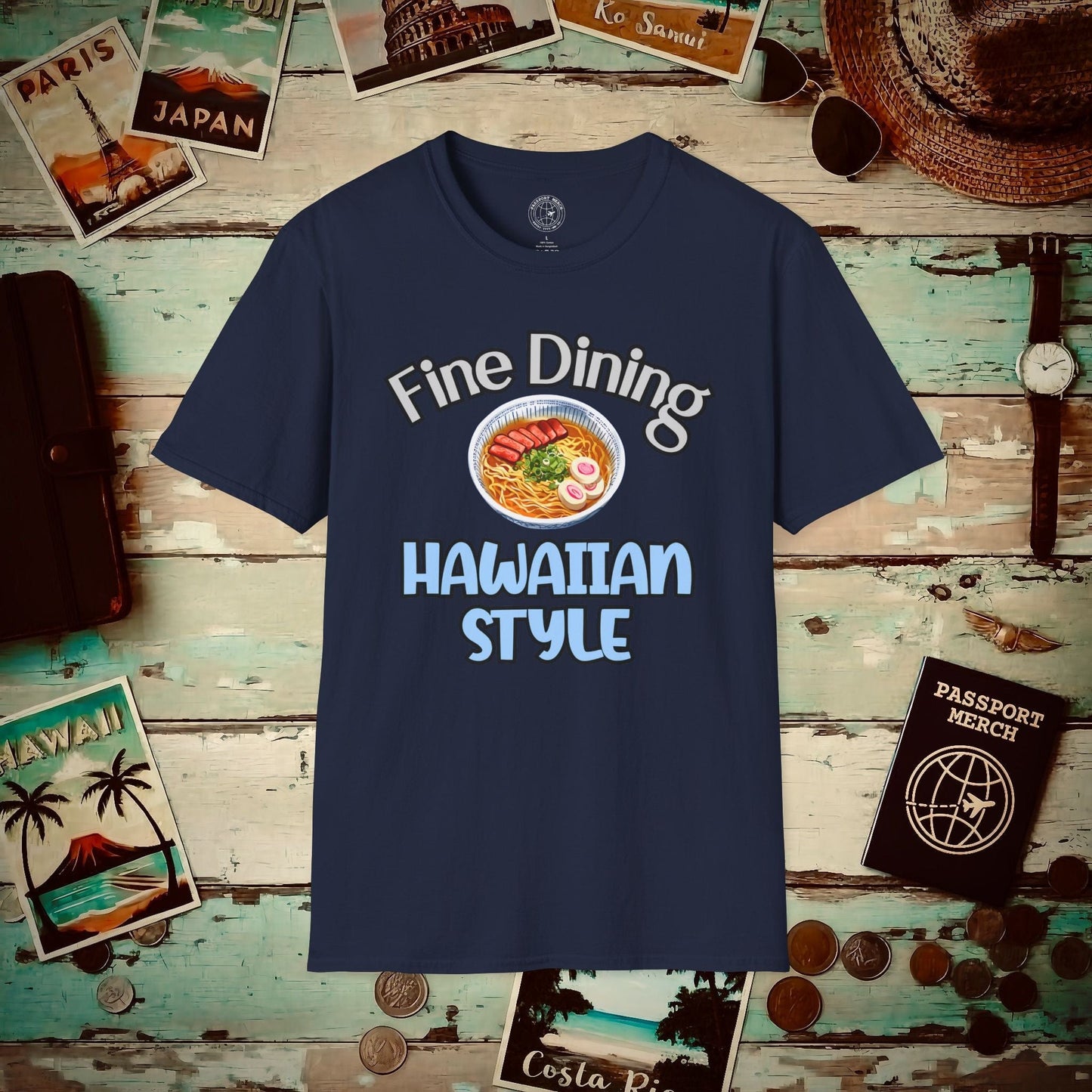 Saimin Fine Dining Hawaiian Style T-Shirt Navy / S