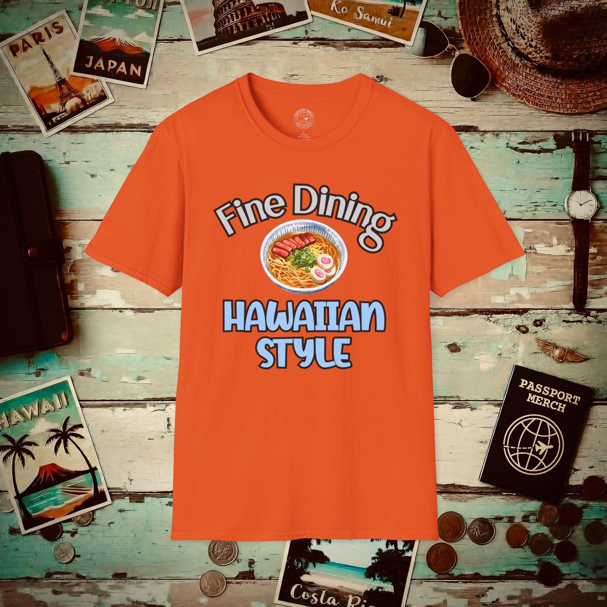 Saimin Fine Dining Hawaiian Style T-Shirt Orange / S