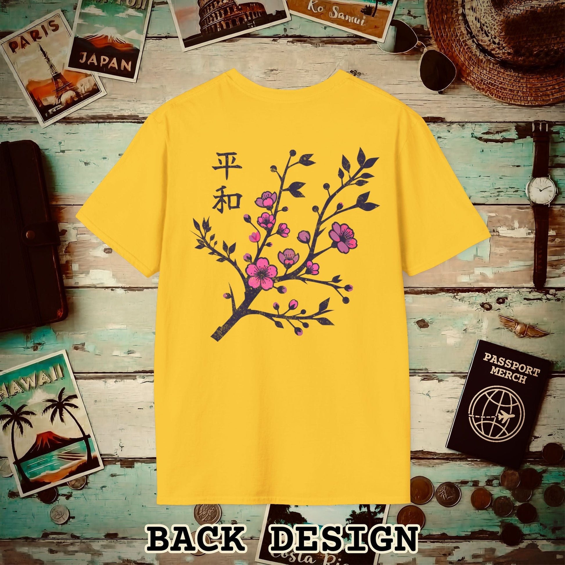 Sakura Serenity, Japan Back Print T-Shirt Daisy / S