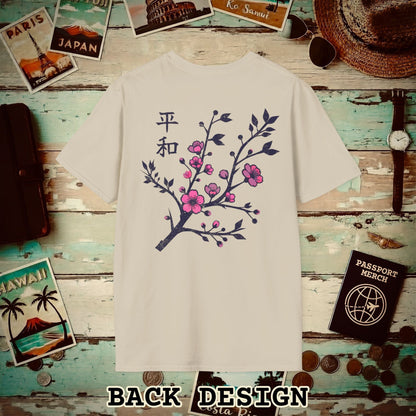 Sakura Serenity, Japan Back Print T-Shirt Sand / S