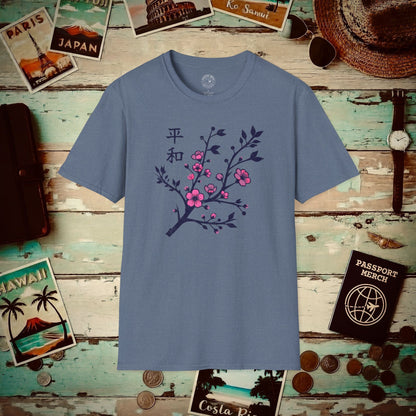 Sakura Serenity, Japan T-Shirt Heather Indigo / S