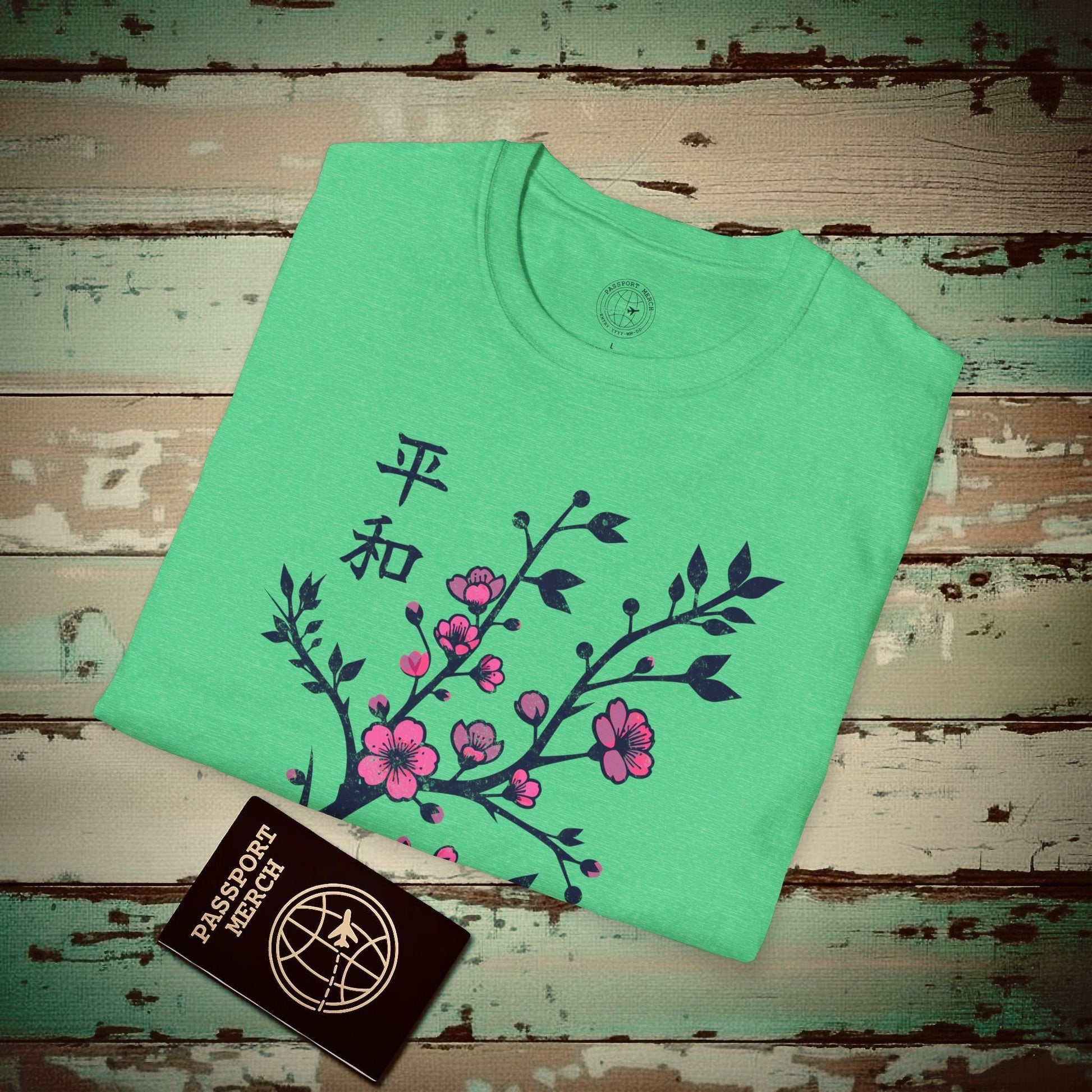 Sakura Serenity, Japan T-Shirt Heather Irish Green / S