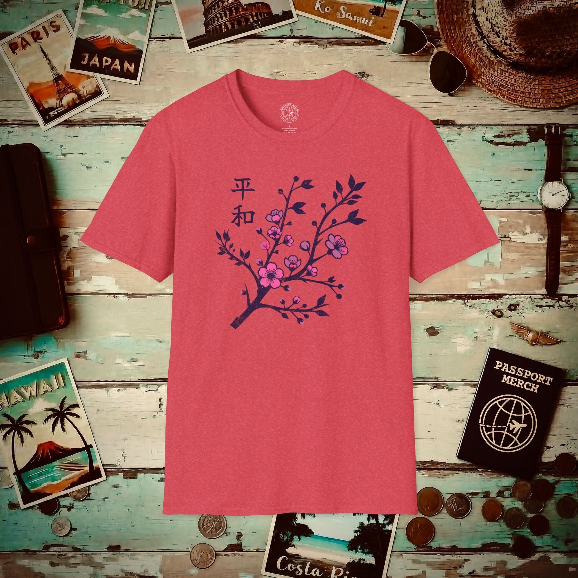Sakura Serenity, Japan T-Shirt Heather Red / S