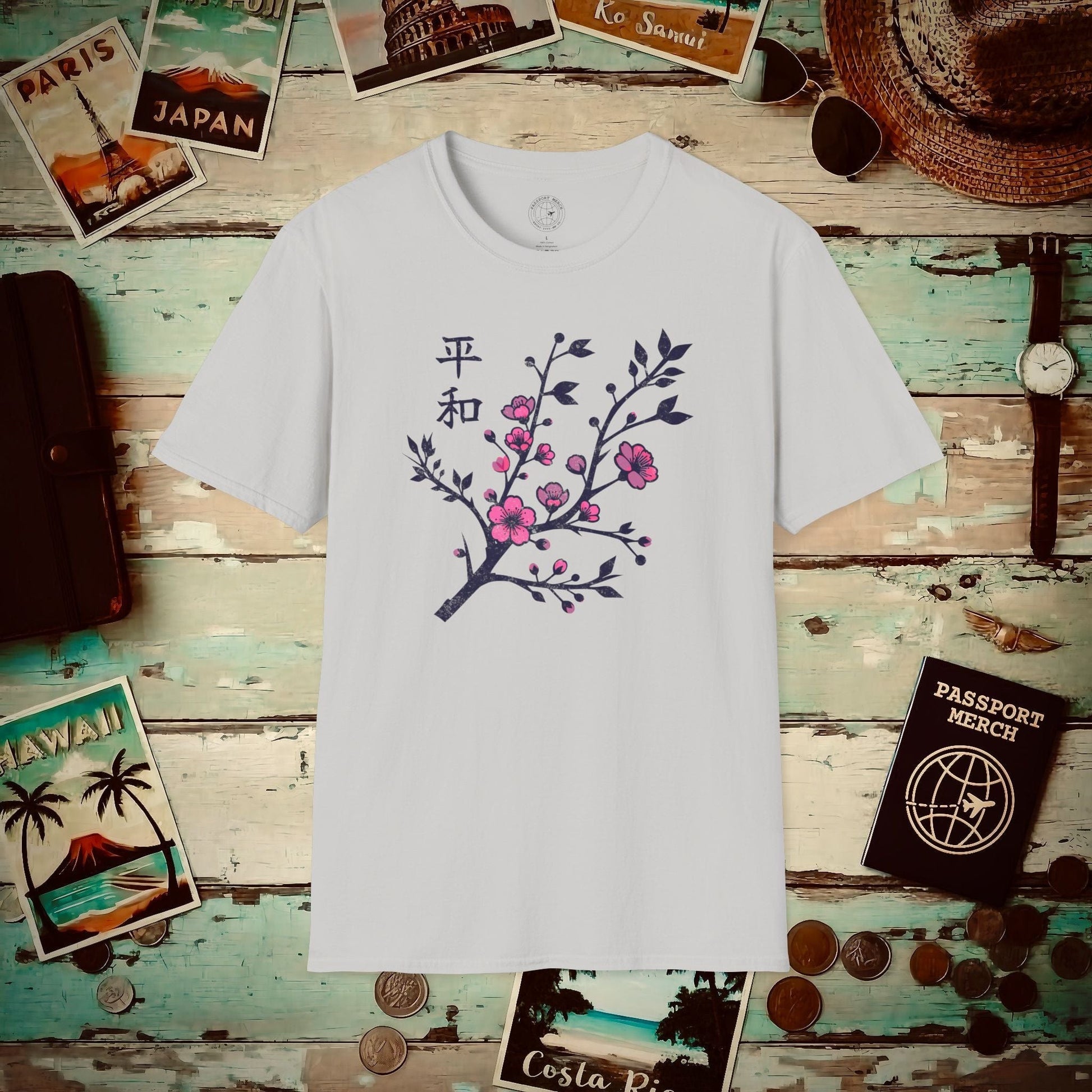 Sakura Serenity, Japan T-Shirt Ice Grey / S