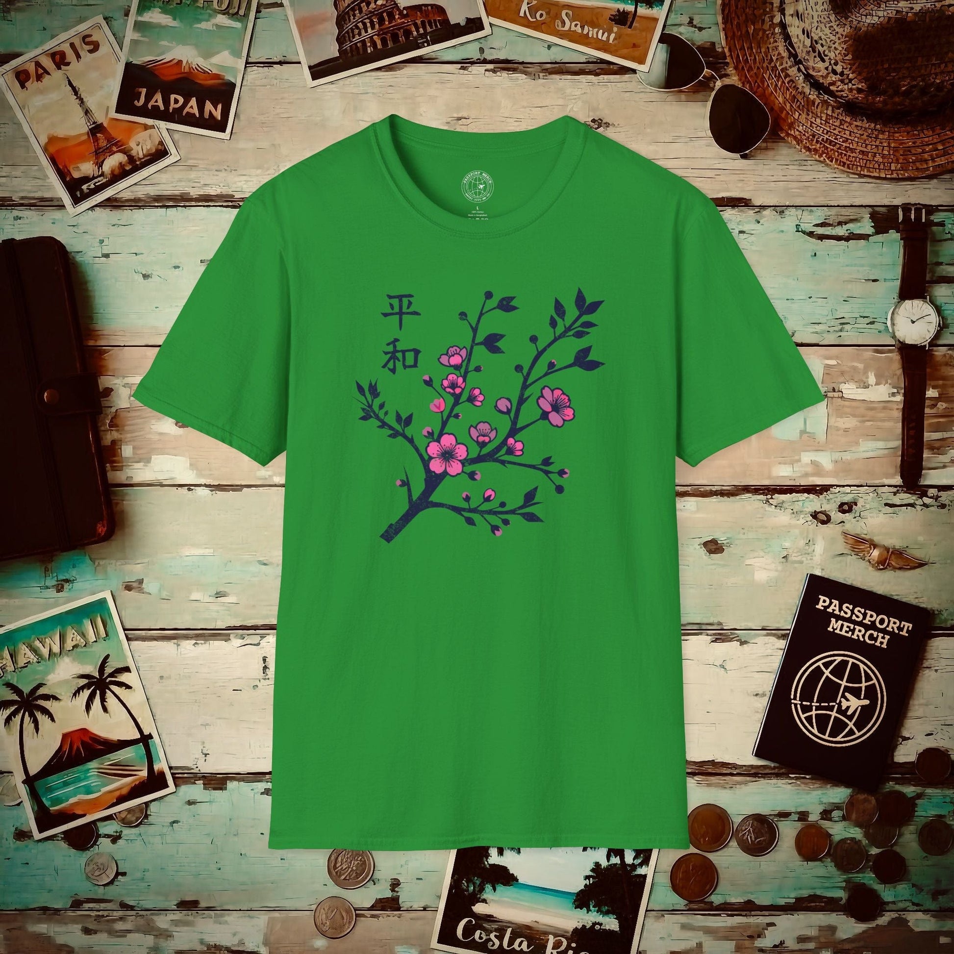 Sakura Serenity, Japan T-Shirt Irish Green / S