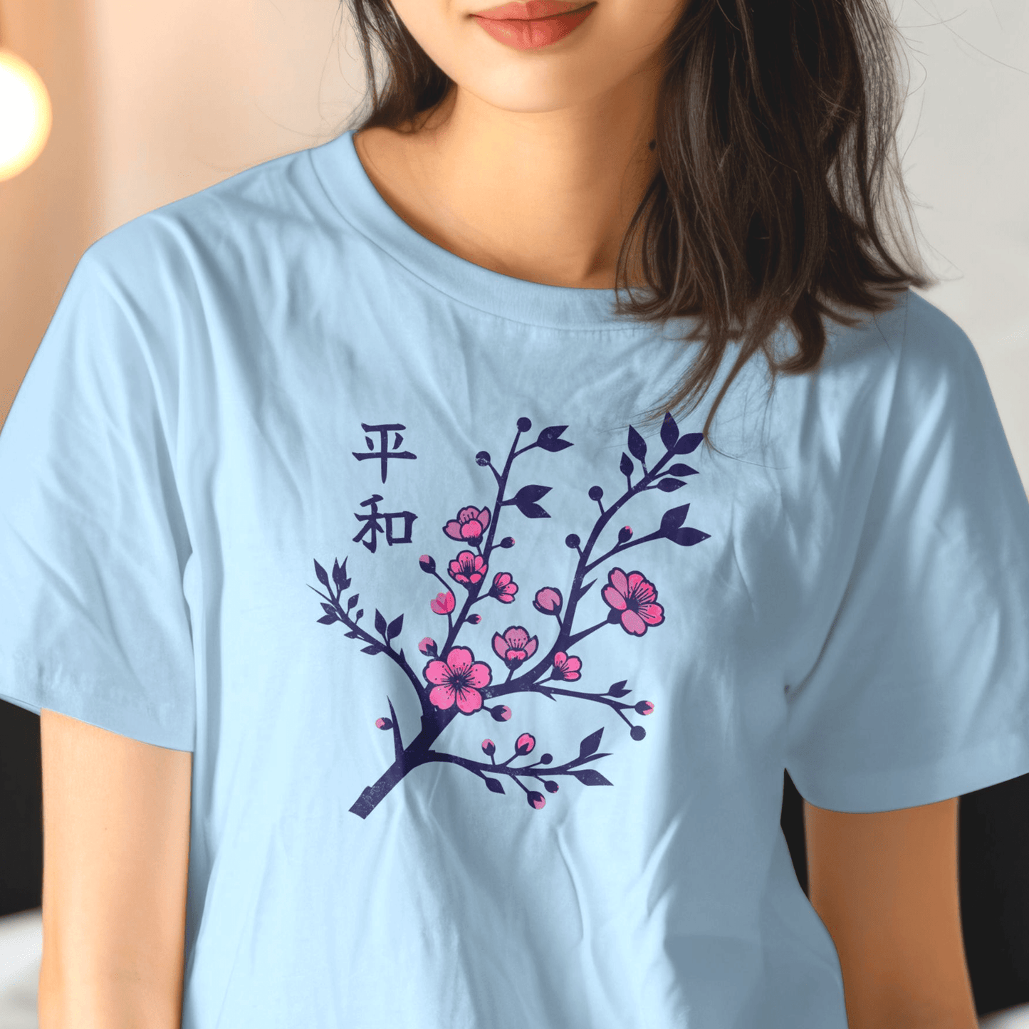 Sakura Serenity, Japan T-Shirt Light Blue / S