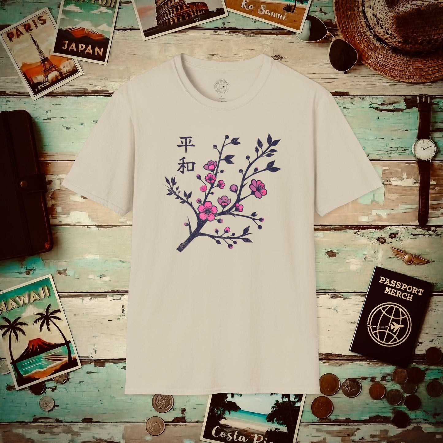 Sakura Serenity, Japan T-Shirt Sand / S