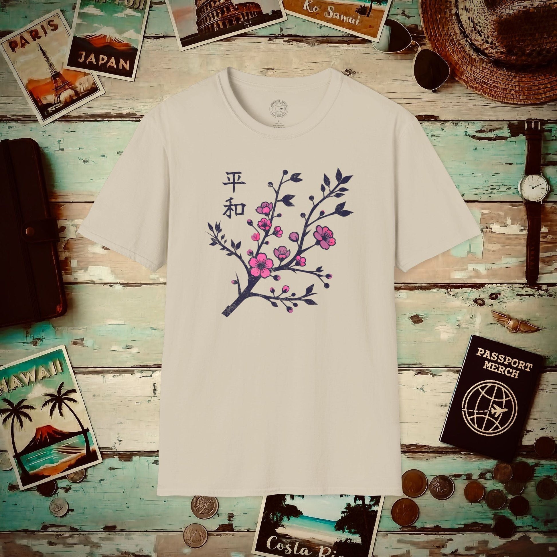 Sakura Serenity, Japan T-Shirt Sand / S