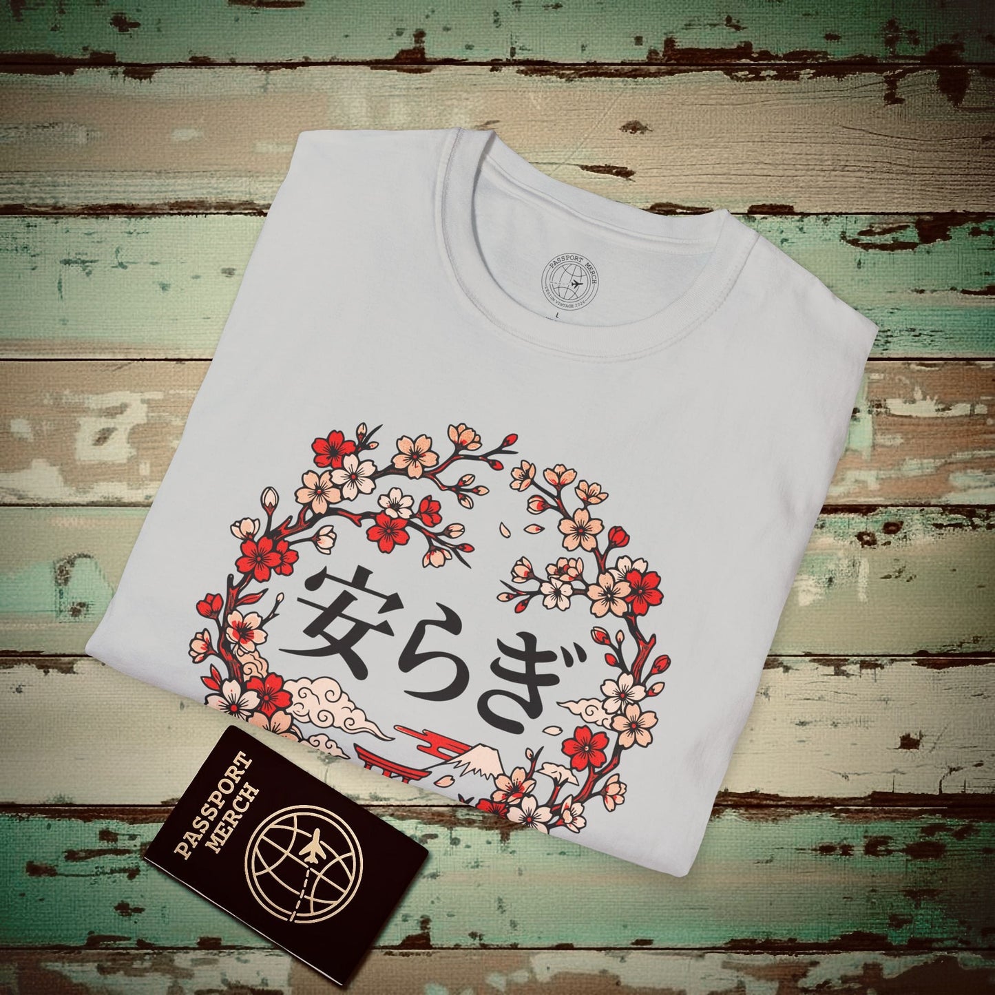 Sakura Yasuragi (Tranquility) Crest, Japan T-Shirt Ice Grey / S