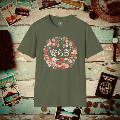 Sakura Yasuragi (Tranquility) Crest, Japan T-Shirt Military Green / S