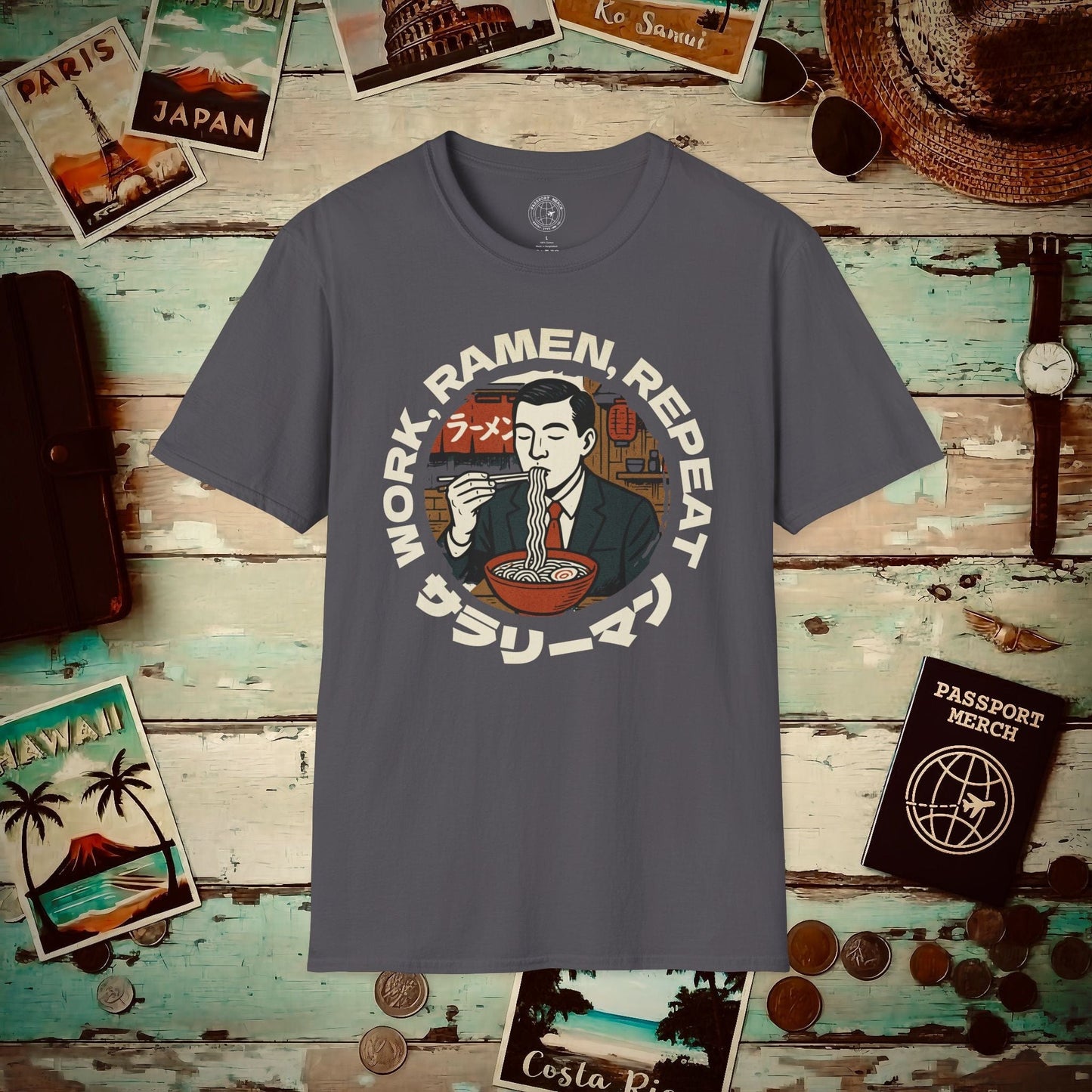 Salaryman - Work, Ramen, Repeat, Japan T-Shirt Charcoal / S