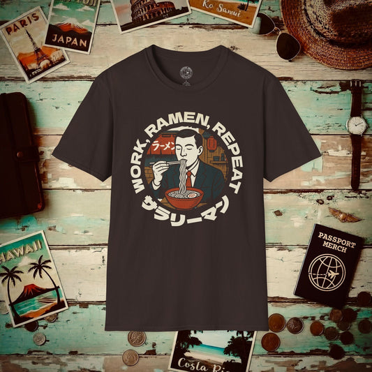 Salaryman - Work, Ramen, Repeat, Japan T-Shirt Dark Chocolate / S