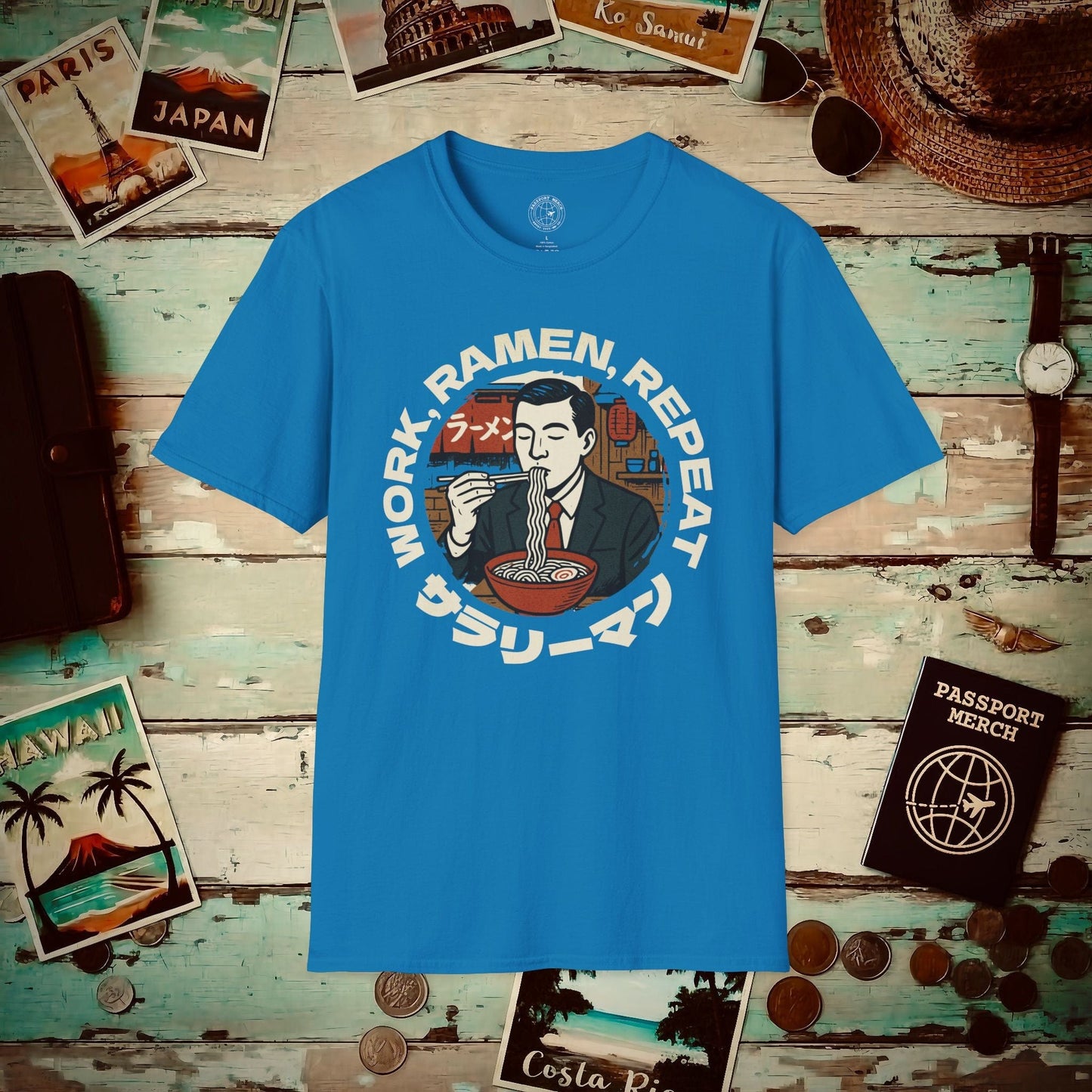 Salaryman - Work, Ramen, Repeat, Japan T-Shirt Sapphire / S
