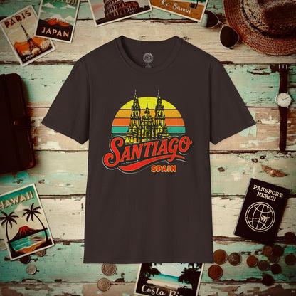 Santiago, Spain - 80's Vintage T-Shirt Dark Chocolate / S