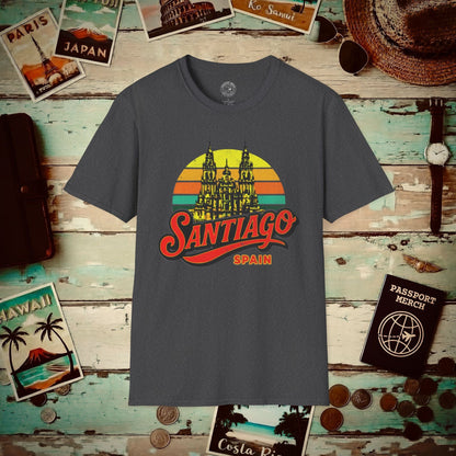 Santiago, Spain - 80's Vintage T-Shirt Dark Heather / S