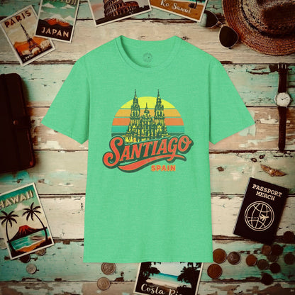 Santiago, Spain - 80's Vintage T-Shirt Heather Irish Green / S