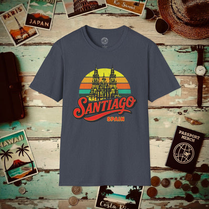 Santiago, Spain - 80's Vintage T-Shirt Heather Navy / S